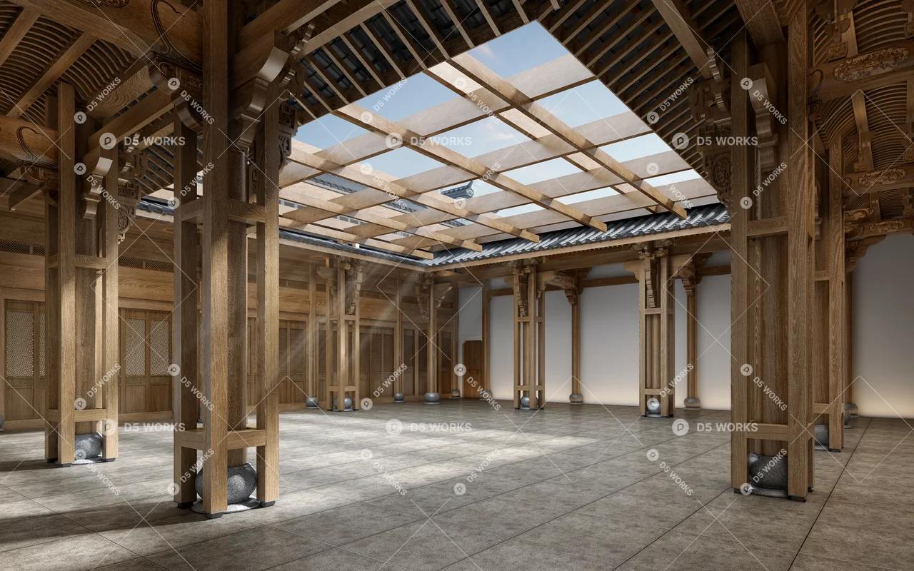 Chinese Hotel Space 3d model thumbnail 2