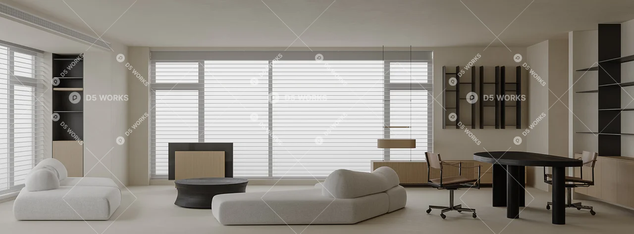 Living & Dining Room 3d model thumbnail 2