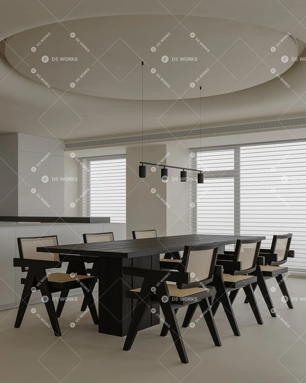 Living & Dining Room 3d model thumbnail 7