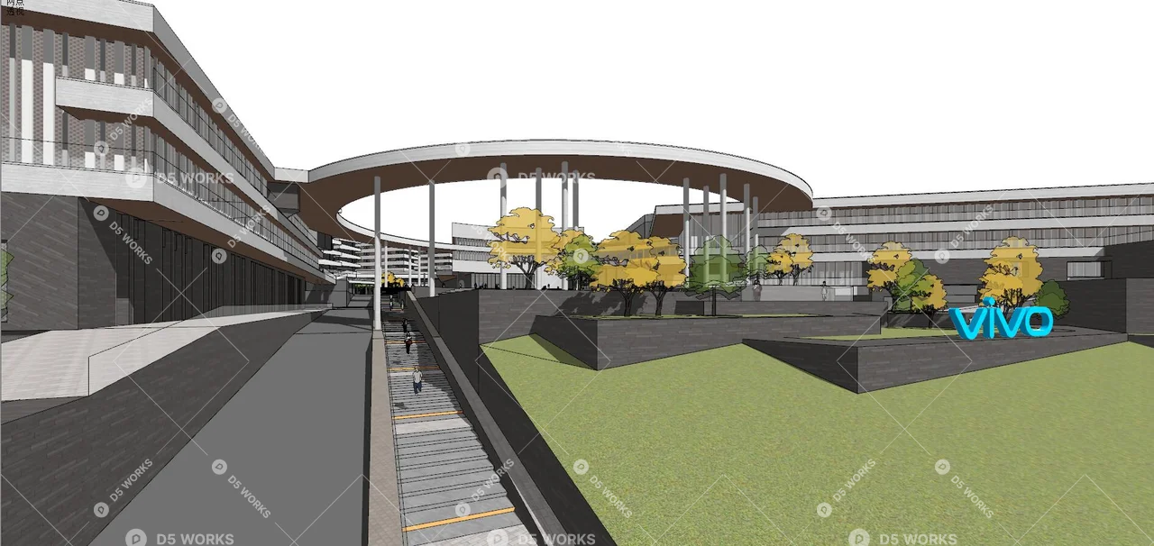 Office Buildings 3d model thumbnail 5