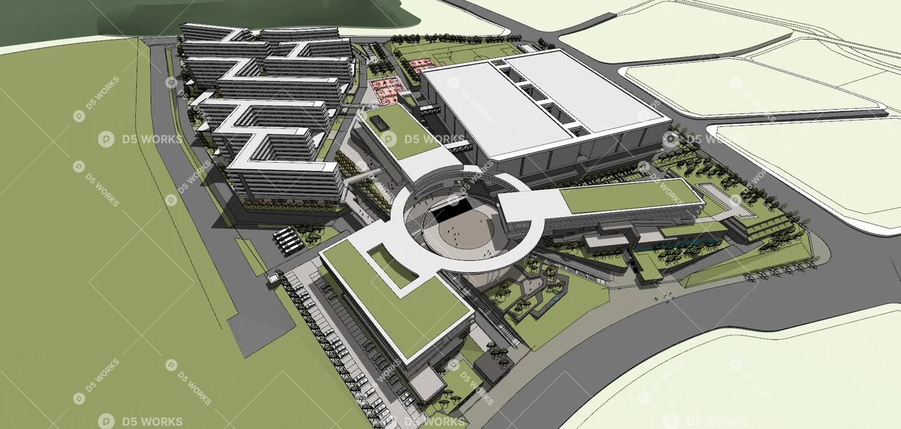 Office Buildings 3d model thumbnail 7