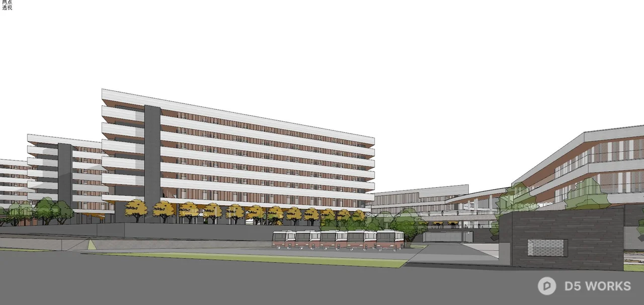 Modern Corporate Office Complex Amid Mountainous Landscape 3d model thumbnail 2