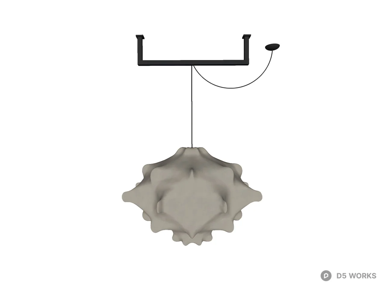 Mid-Century Modern Cocoon Pendant Light 3d model thumbnail 2