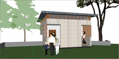 Modern Public Restroom Exterior