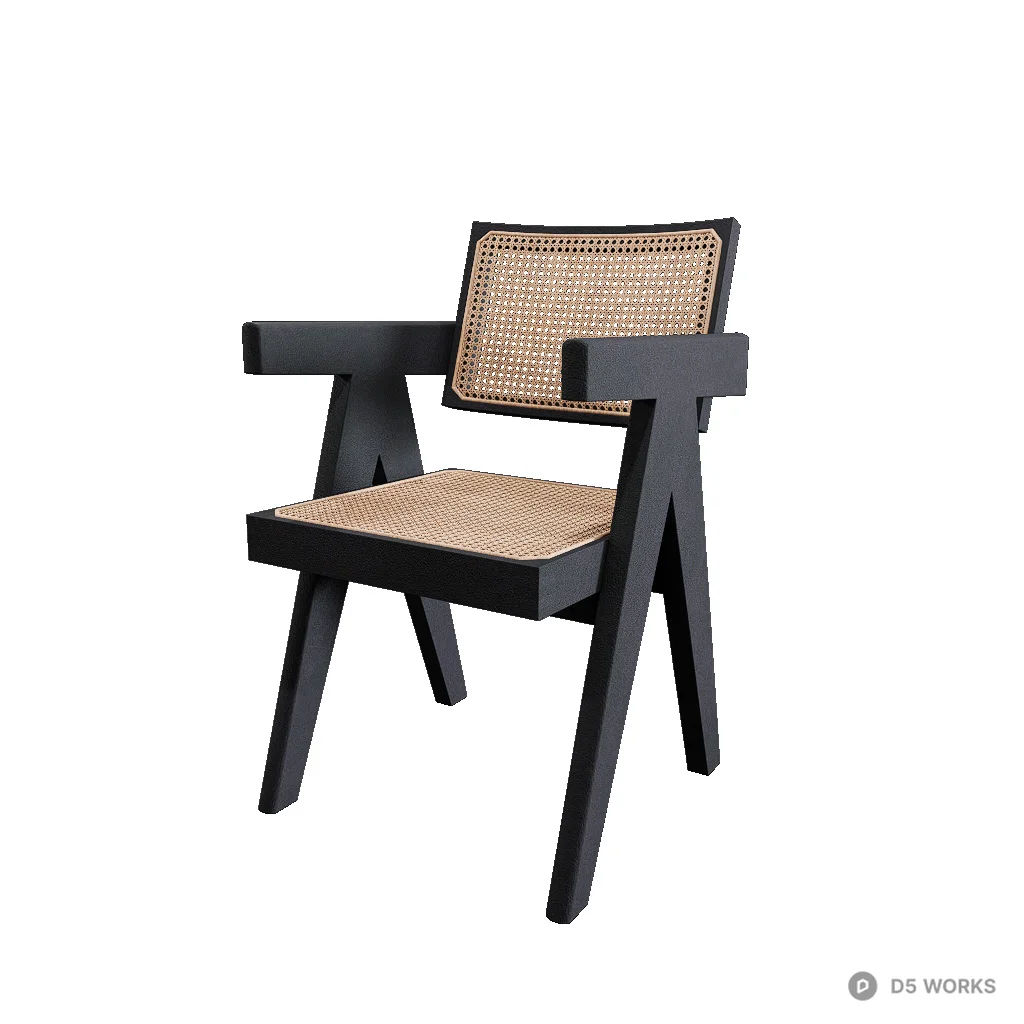 Mid-Century Modern Pierre Jeanneret Style Chair 3d model - Image 1