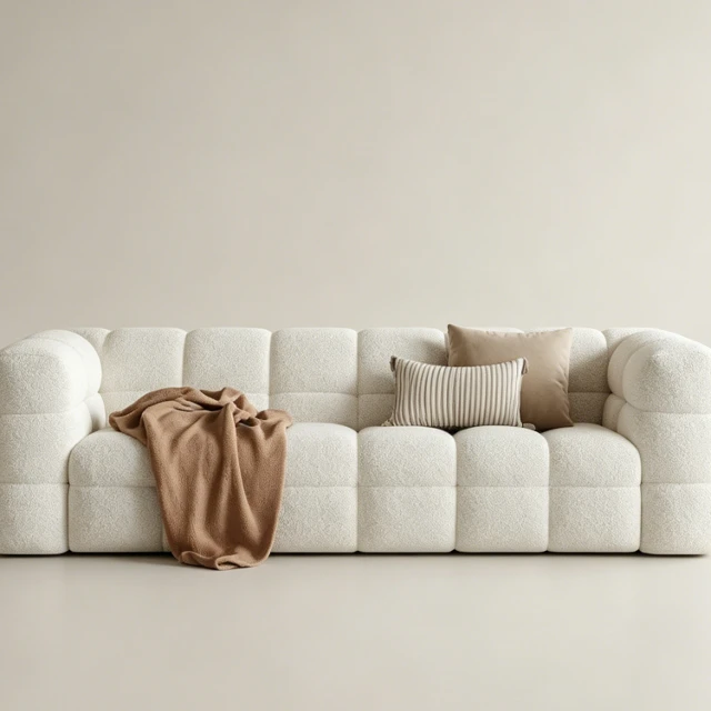 Modern Tufted Boucle Modular Sofa 3d model