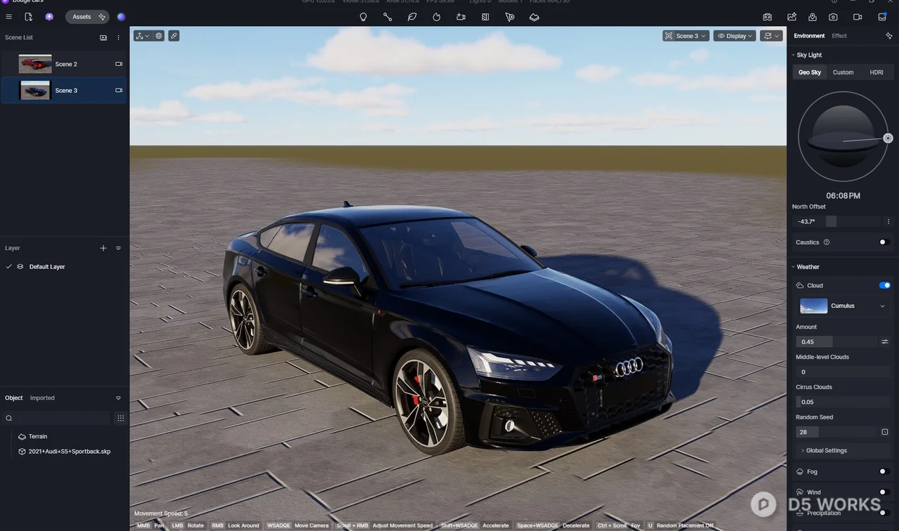 Black Sport Sedan Car 3d model thumbnail 3