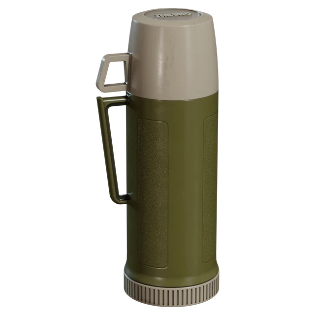 Vintage Olive Green Insulated Food Thermos 3d model