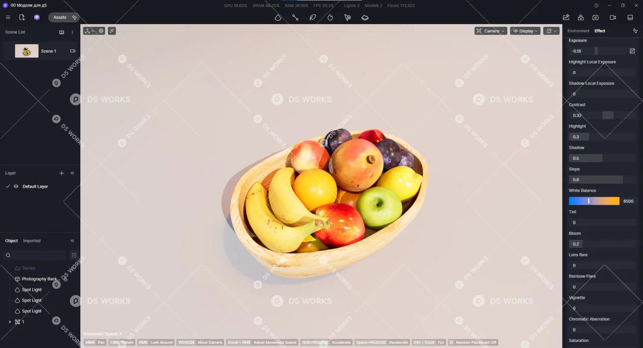 Fruit plate 3d model thumbnail 2