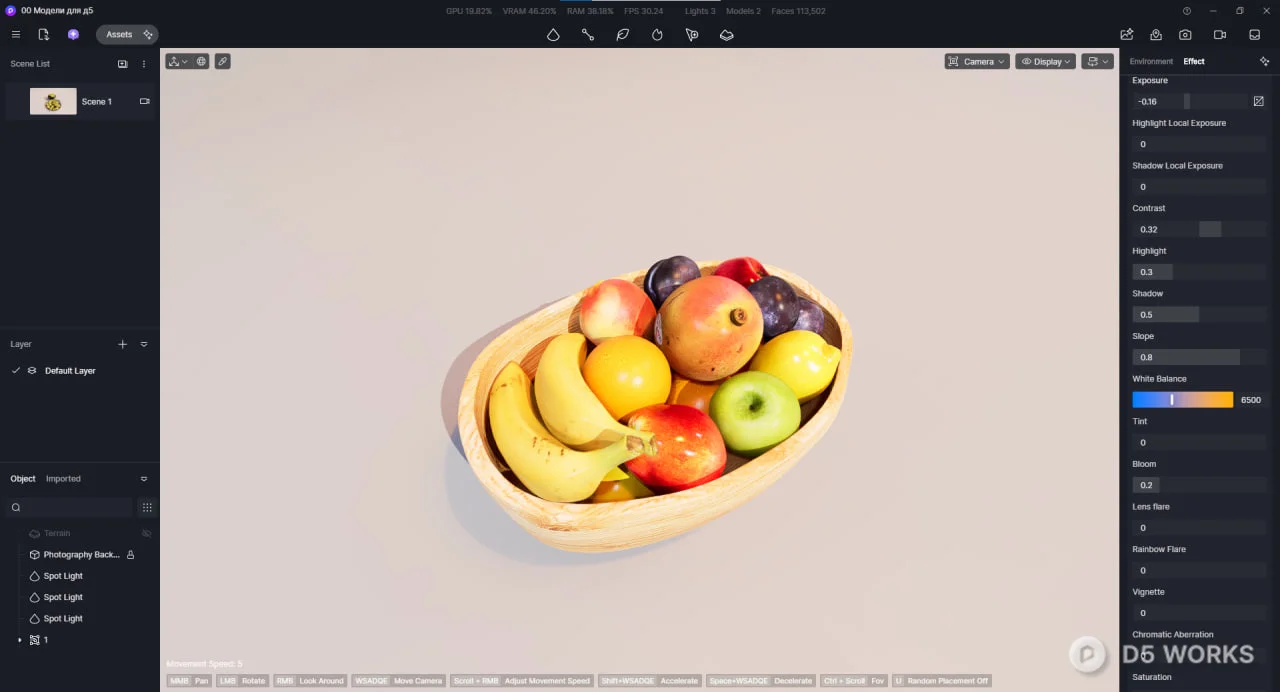Fruit plate 3d model thumbnail 2