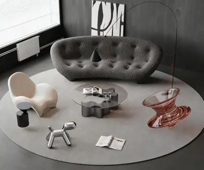 Modern Minimalist Sofa Furniture Set 3d model