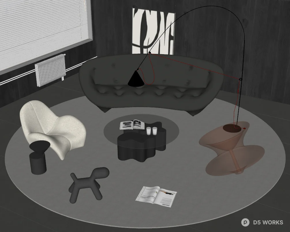 Modern Minimalist Sofa Furniture Set 3d model thumbnail 2