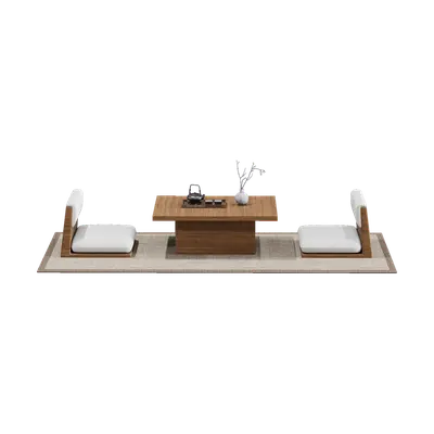 Minimalist table&chair combo 11 3d model