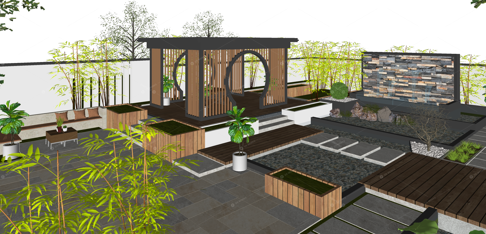 Courtyard Landscape 3D Models 2