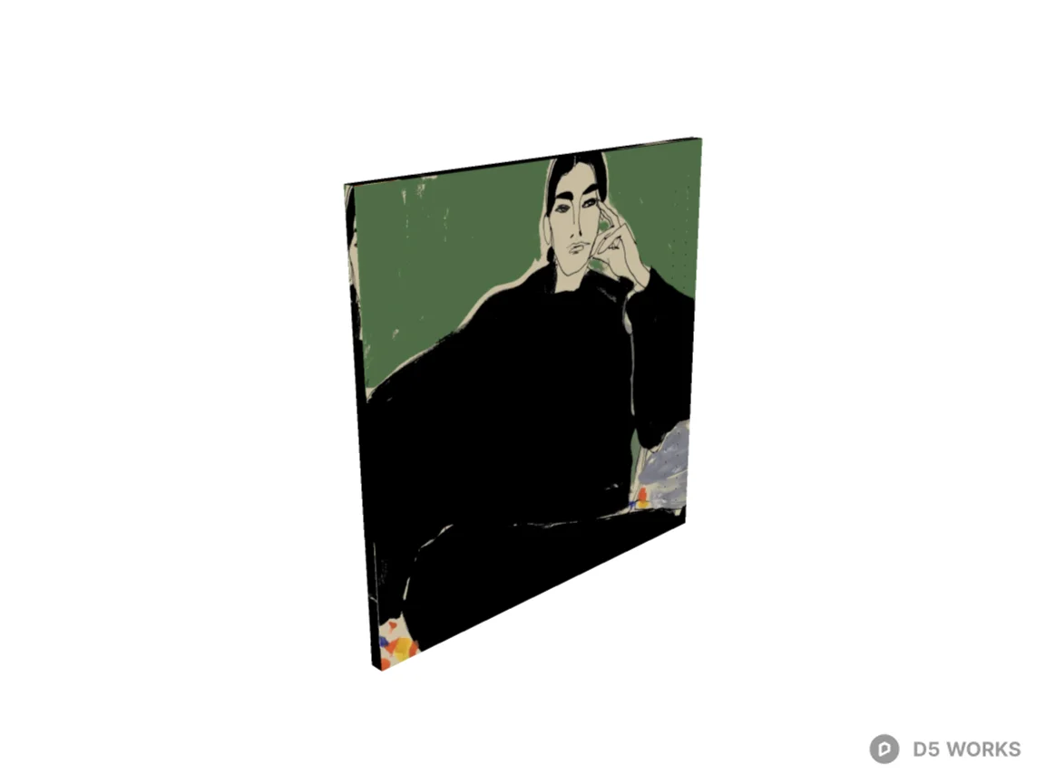 Abstract Expressionist Portrait Wall Art 3d model thumbnail 2
