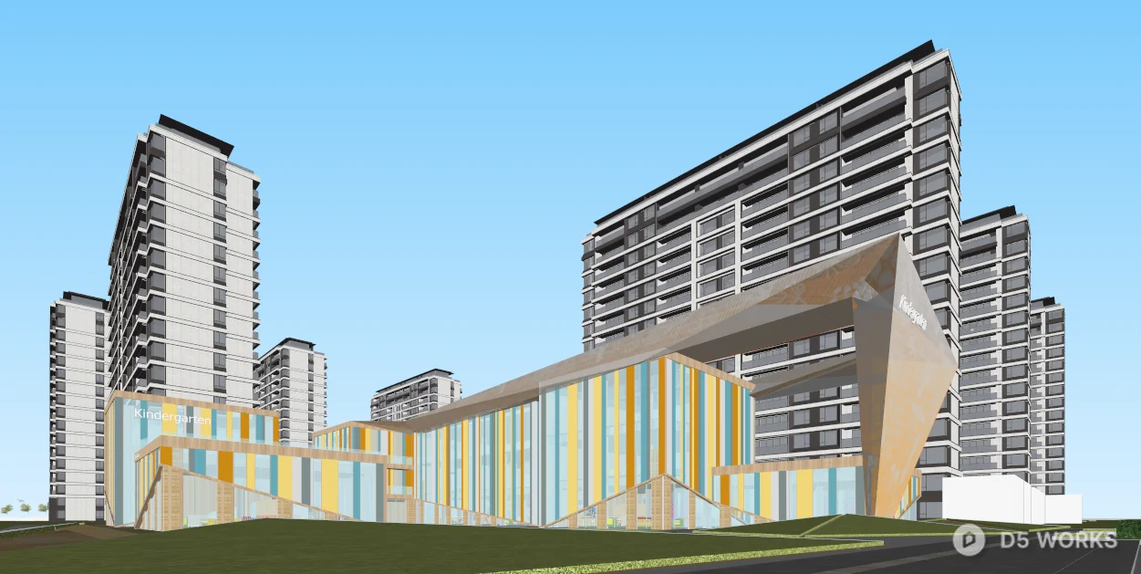 Modern High Rise Residential Complex 3d model thumbnail 2