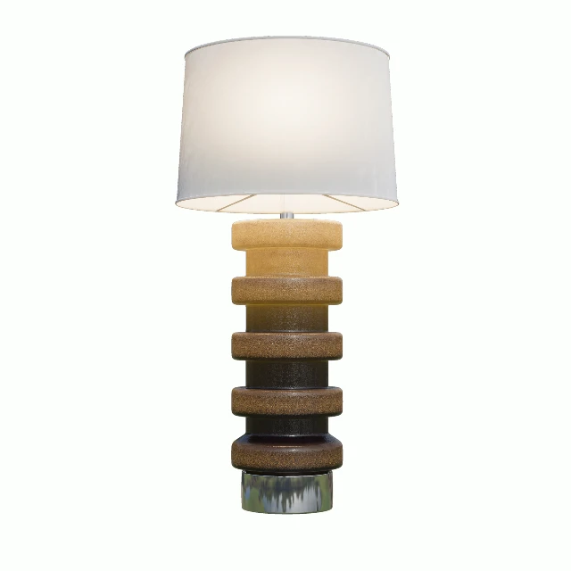 Ombre Ribbed Table Lamp with White Drum Shade & Chrome Base 3d model