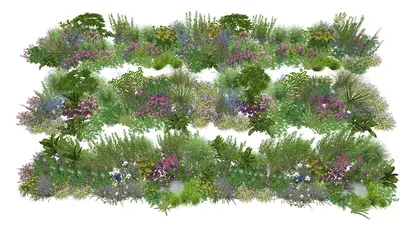 Flower & Grass Combination