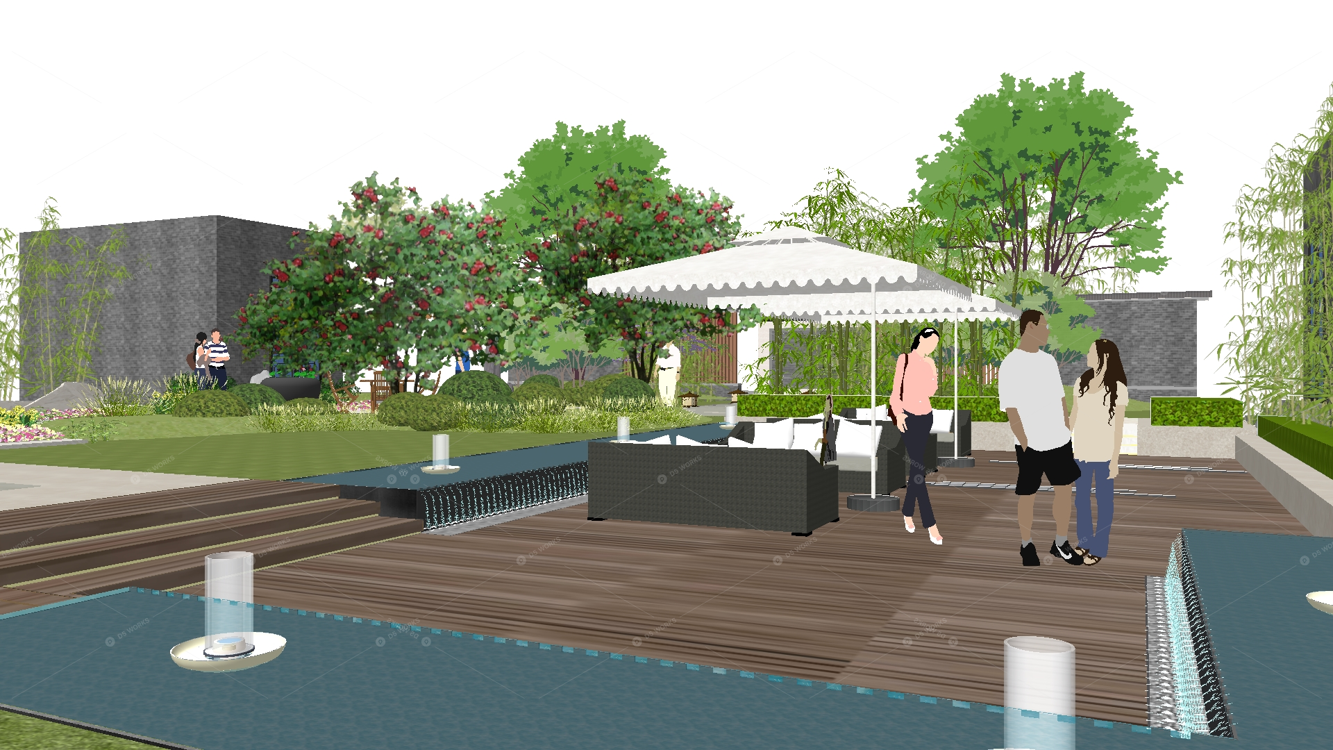 Courtyard Landscape 3D Models 2