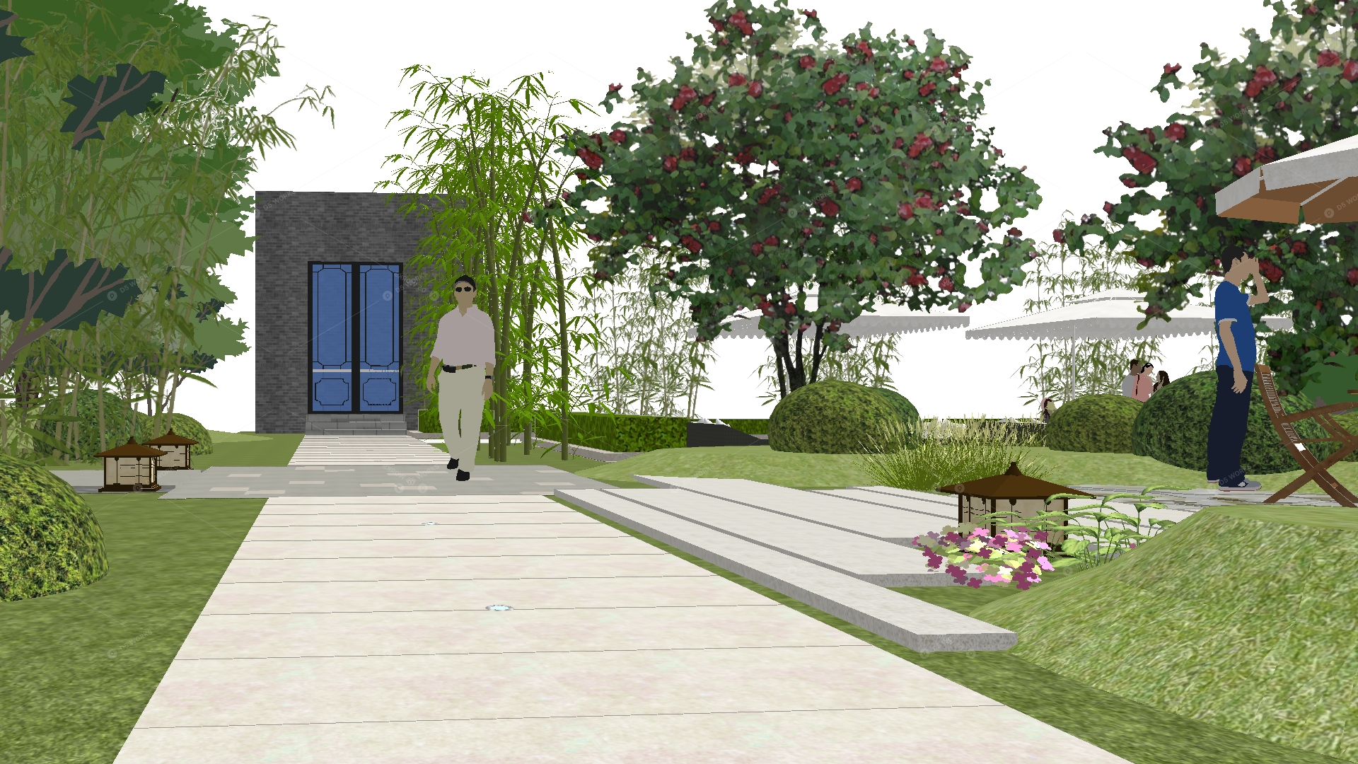 Courtyard Landscape 3D Models 3