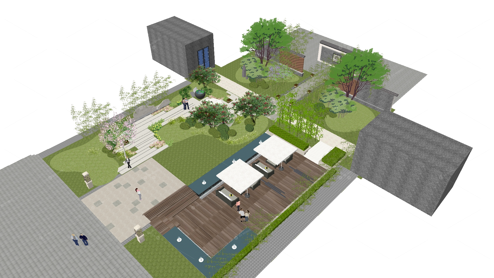 Courtyard Landscape 3D Models 4