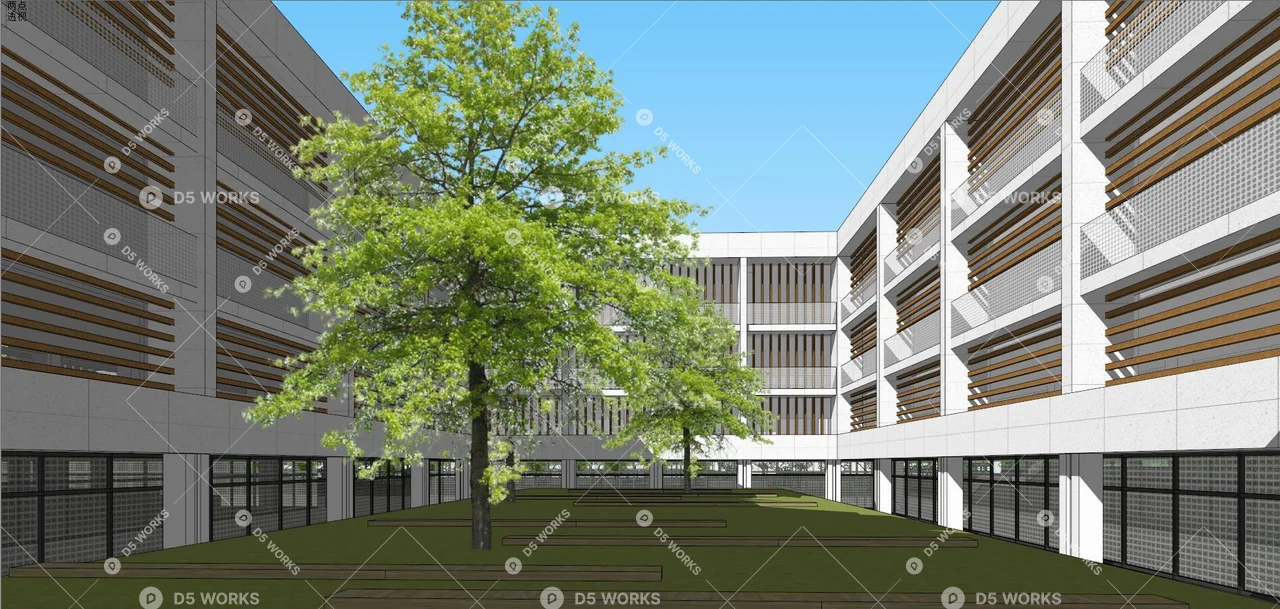 School Building 3d model thumbnail 3