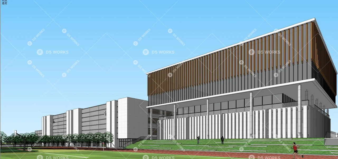 School Building 3d model thumbnail 2