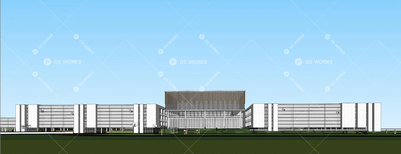 School Building 3d model thumbnail 6