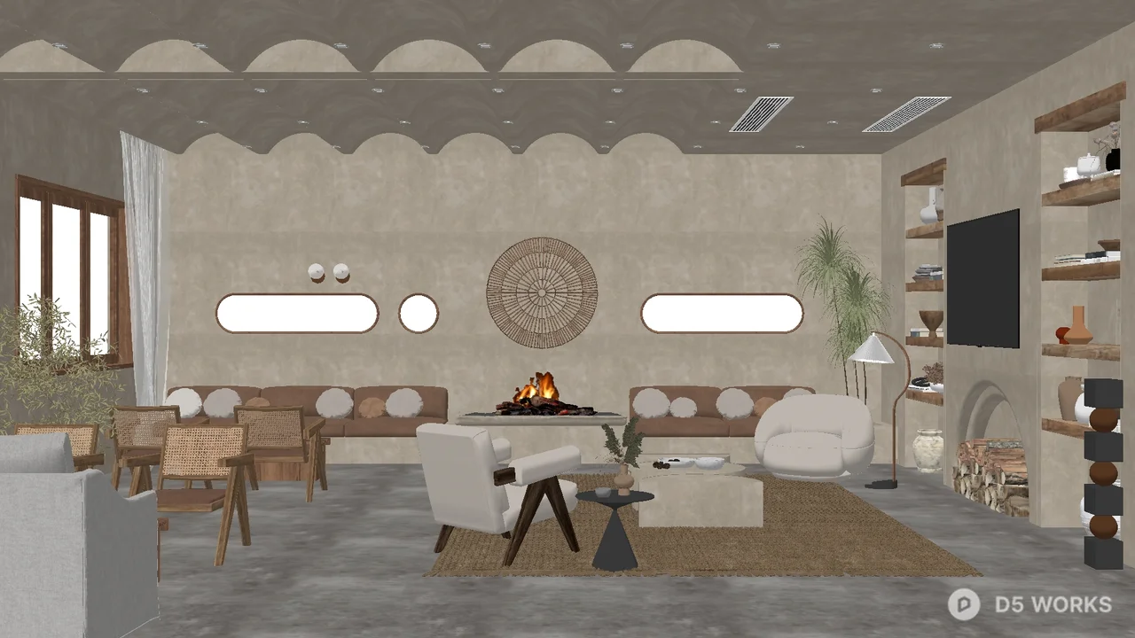 Modern Minimalist Guesthouse Lobby 3d model - Image 1