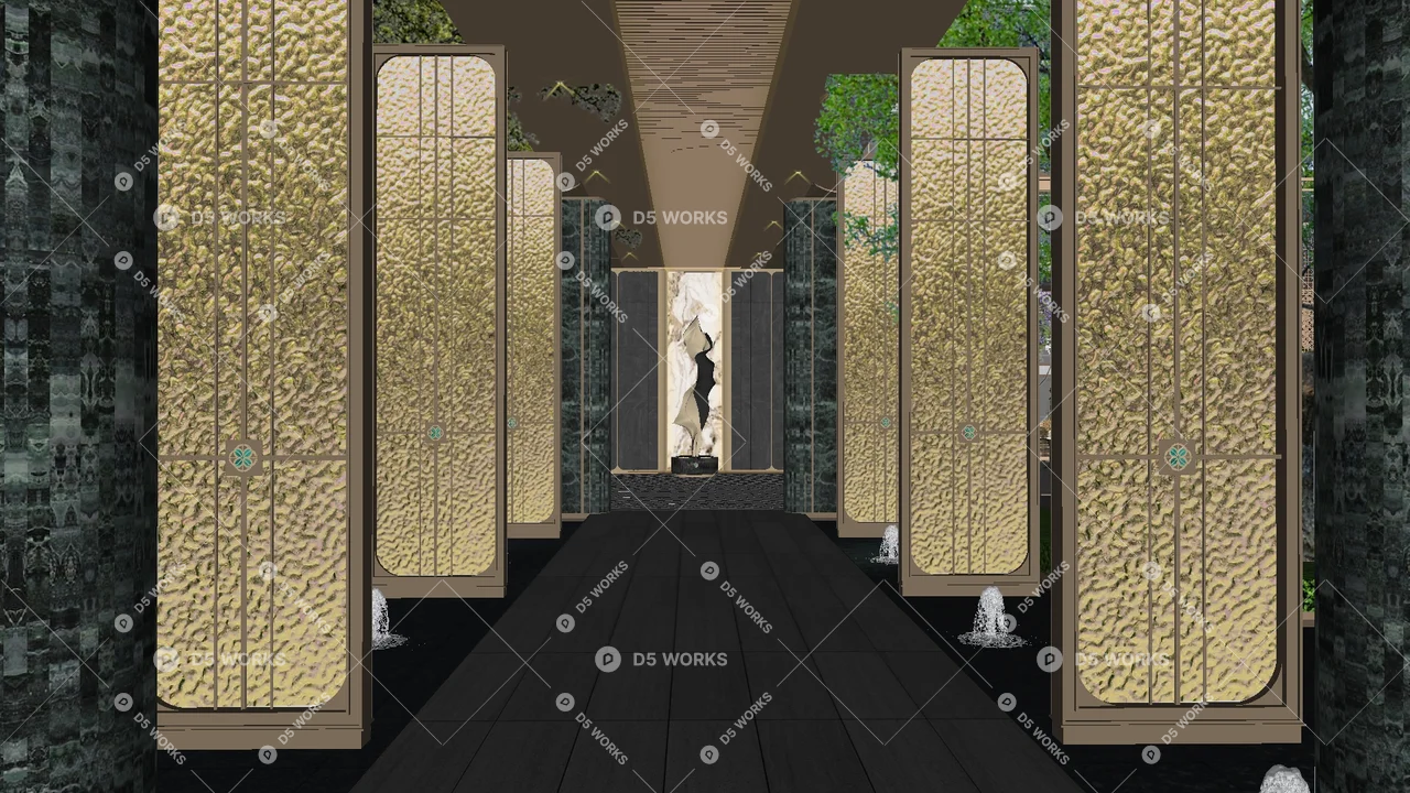 Residential Landscape 3d model thumbnail 2