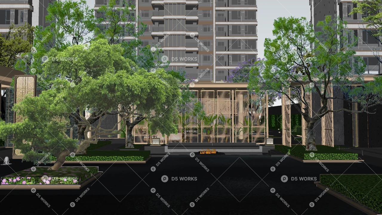 Residential Landscape 3d model thumbnail 6