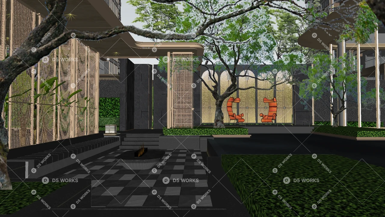 Residential Landscape 3d model thumbnail 5