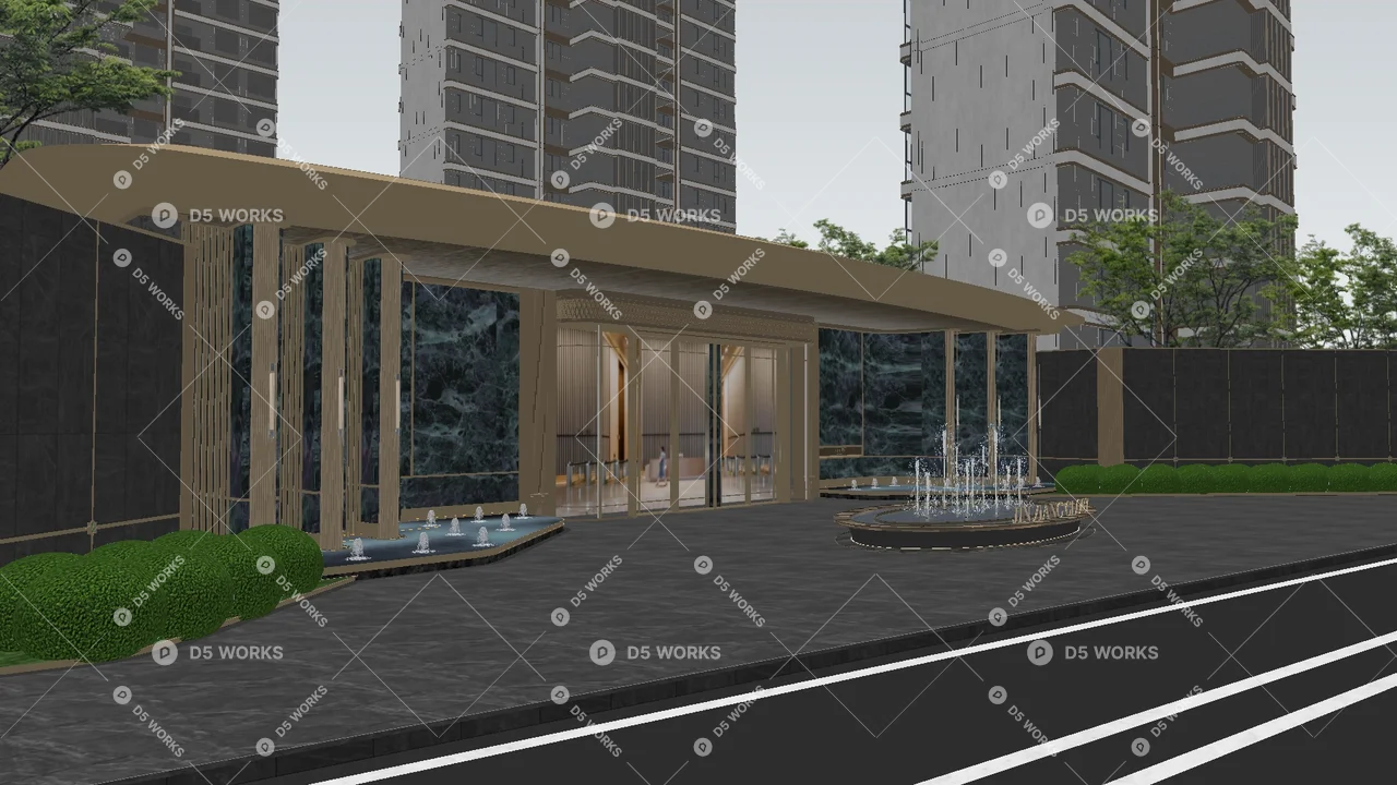 Residential Landscape 3d model thumbnail 4