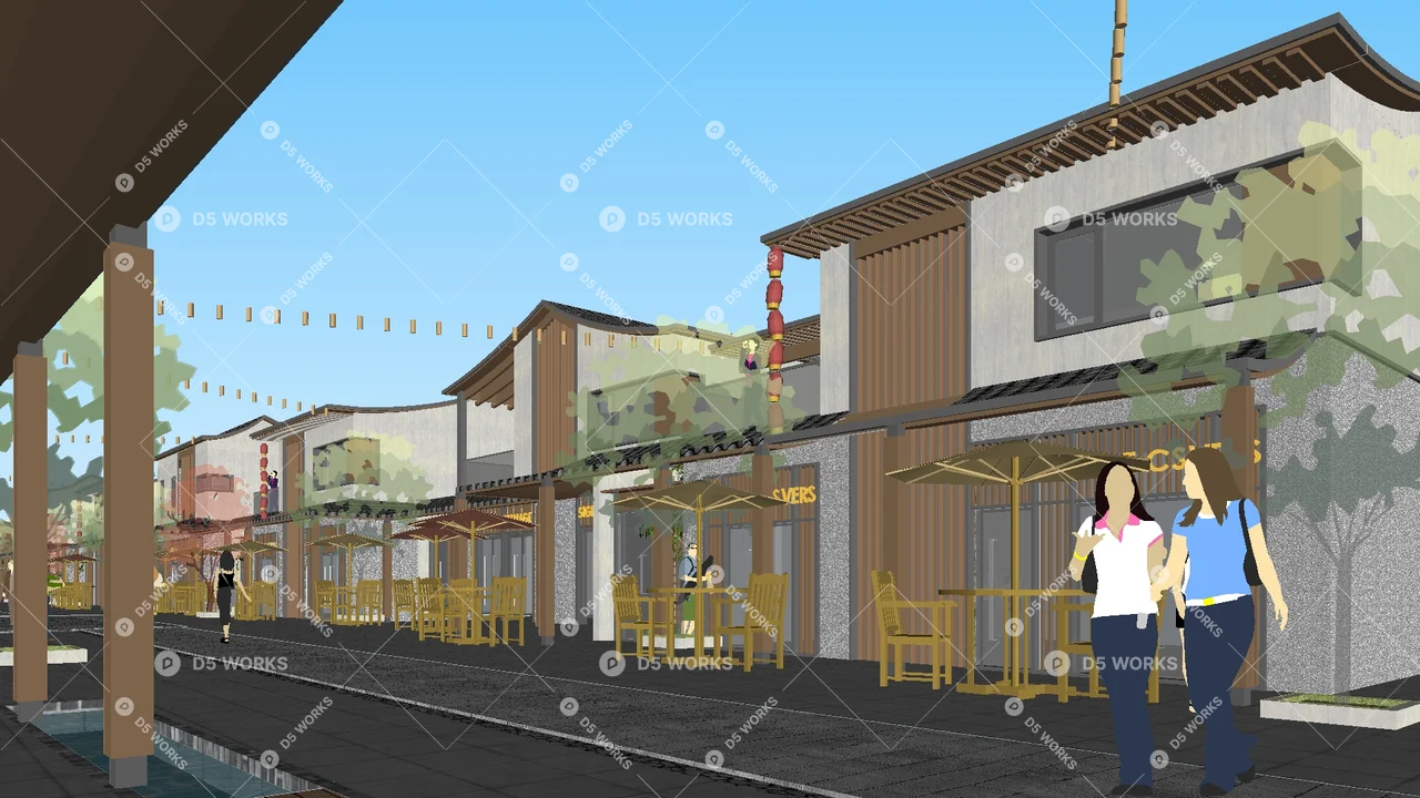 Commercial Landscape 3d model thumbnail 4