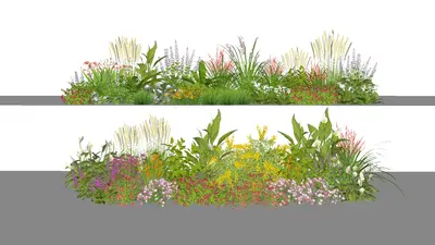 Flower & Grass Combination