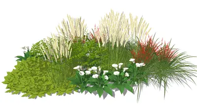 Flower & Grass Combination