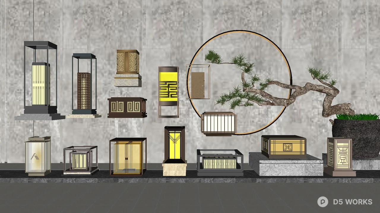 Chinese Style Landscape Lamp 3d model - Image 1