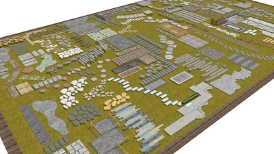 Landscape Paving And Stepping Stones 3d model
