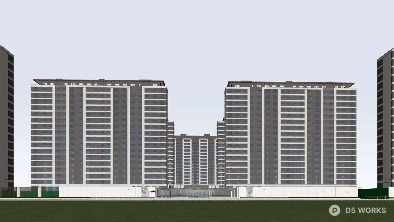 Modern Multi Story Residential Building 3d model - Image 1