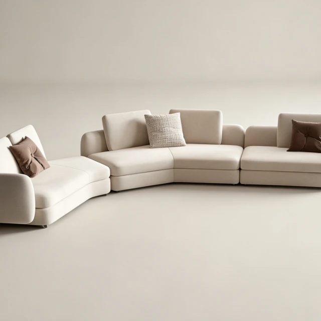 Modern Curved Modular Fabric Sectional Sofa 3d model