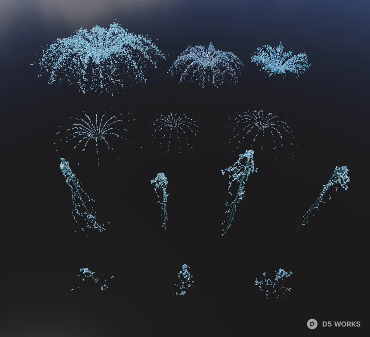 3D Fountain Water Jets 3d model thumbnail 2
