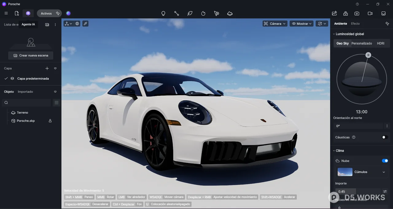Luxury Modern White Sports Coupe 3d model thumbnail 2