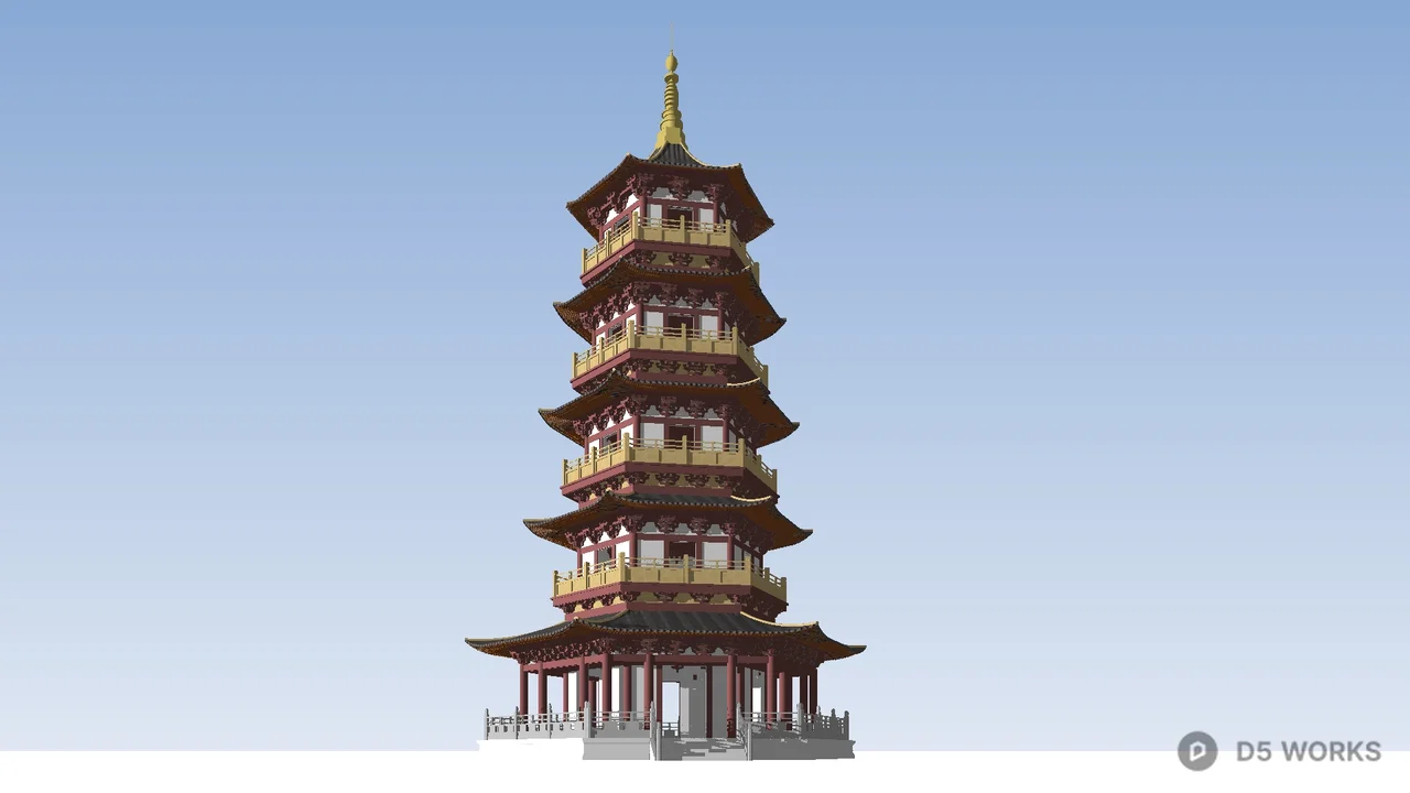 Traditional Chinese Pagoda 3d model - Image 1