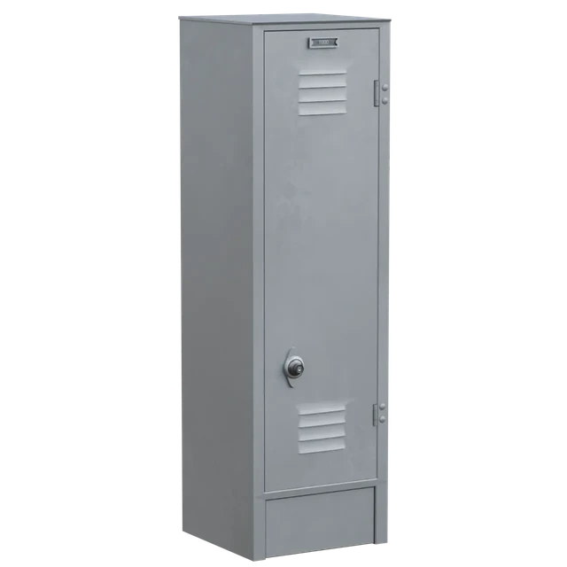 Vintage Industrial Grey Metal Locker 3d model