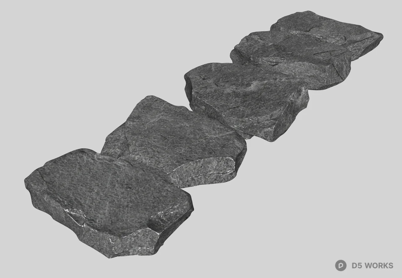 Natural Stone Stepping Stones 3d model thumbnail 3