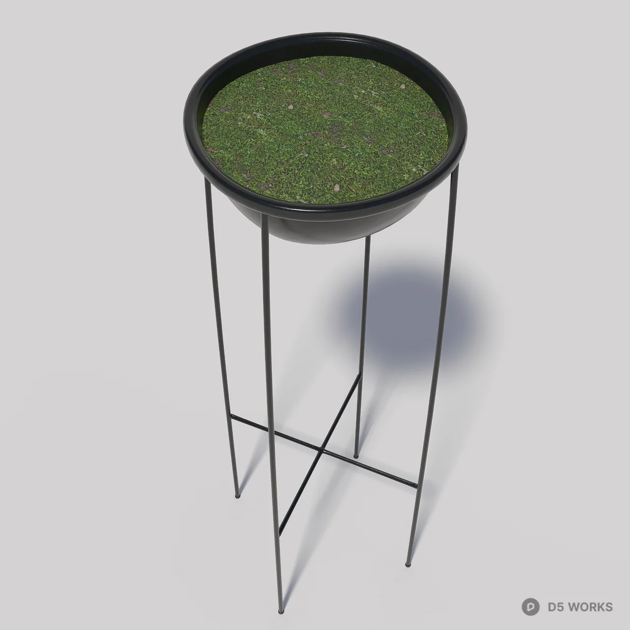 Minimalist Black Metal Planter Stand 3d model thumbnail 6