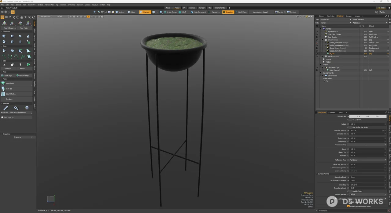 Minimalist Black Metal Planter Stand 3d model thumbnail 9