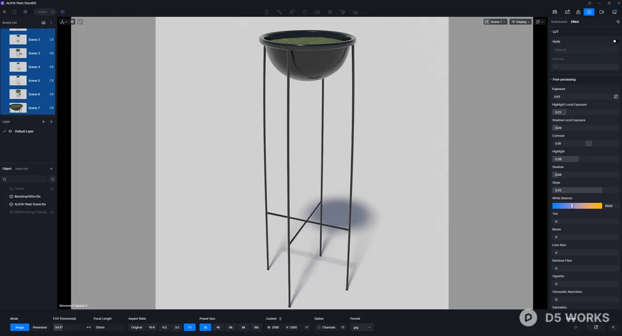 Minimalist Black Metal Planter Stand 3d model thumbnail 8