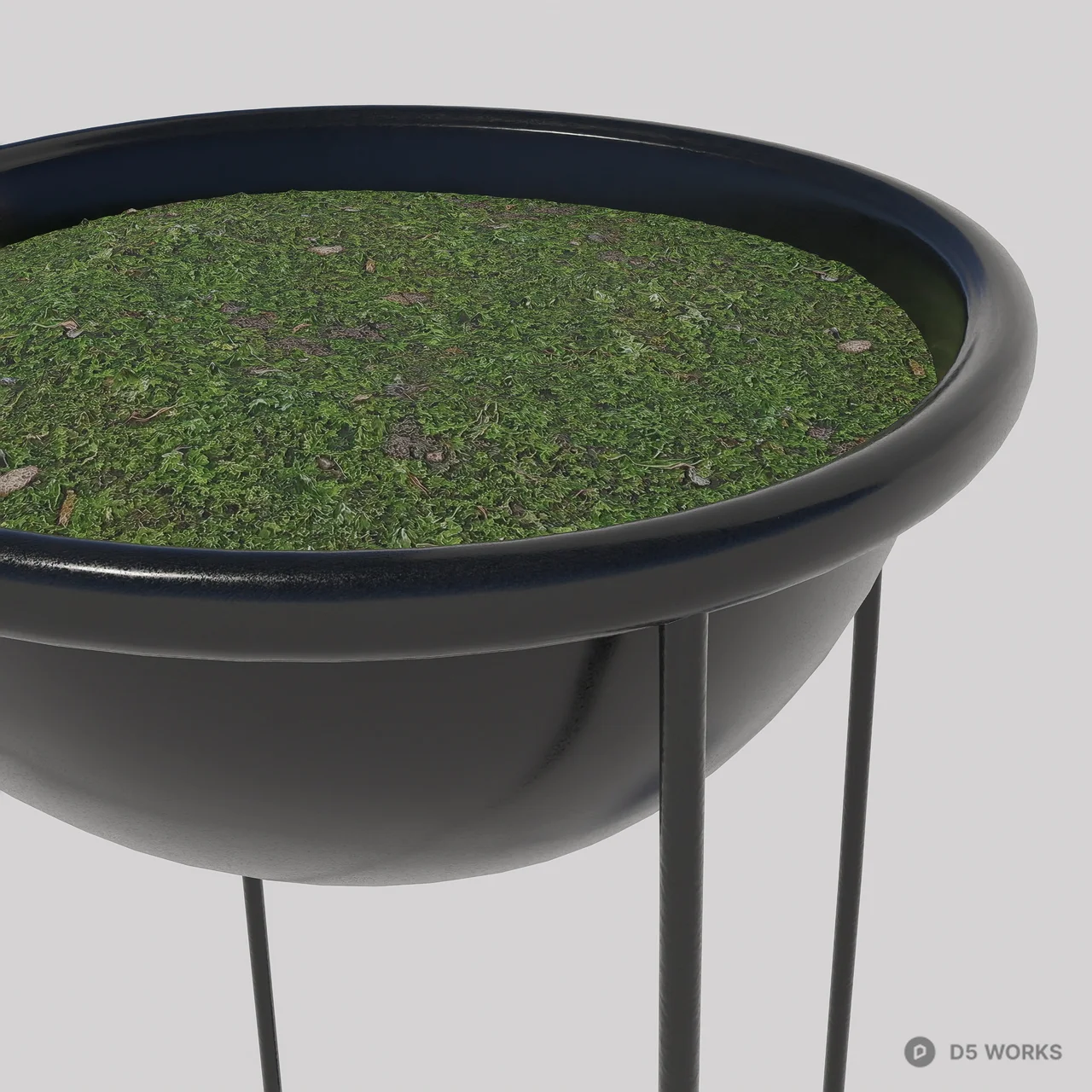 Minimalist Black Metal Planter Stand 3d model thumbnail 7