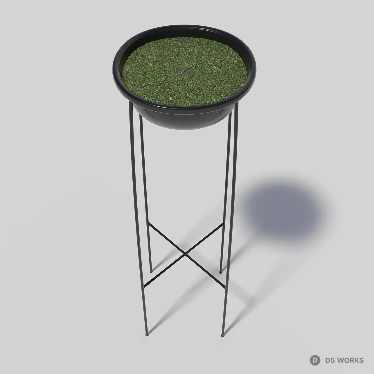 Minimalist Black Metal Planter Stand 3d model thumbnail 5
